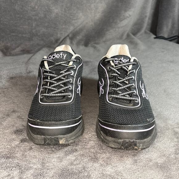 Slightly Used Women's GDEFY Mighty Walk Athletic Shoes- Size 9 Black and Purple - Picture 2 of 7